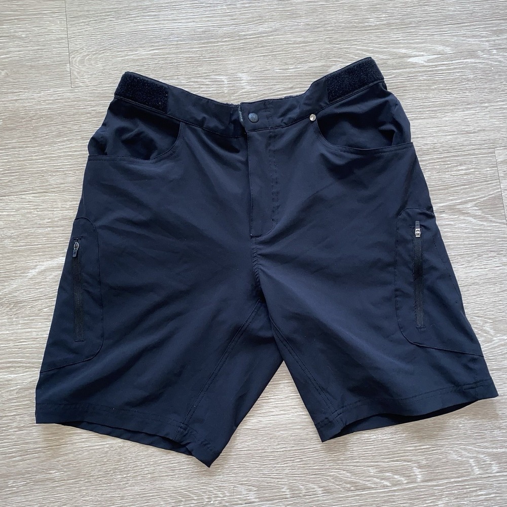 Zoic Vale 9 Mountain Bike Shell Shorts Mens XL Black Zip Pockets Stretch RN82425